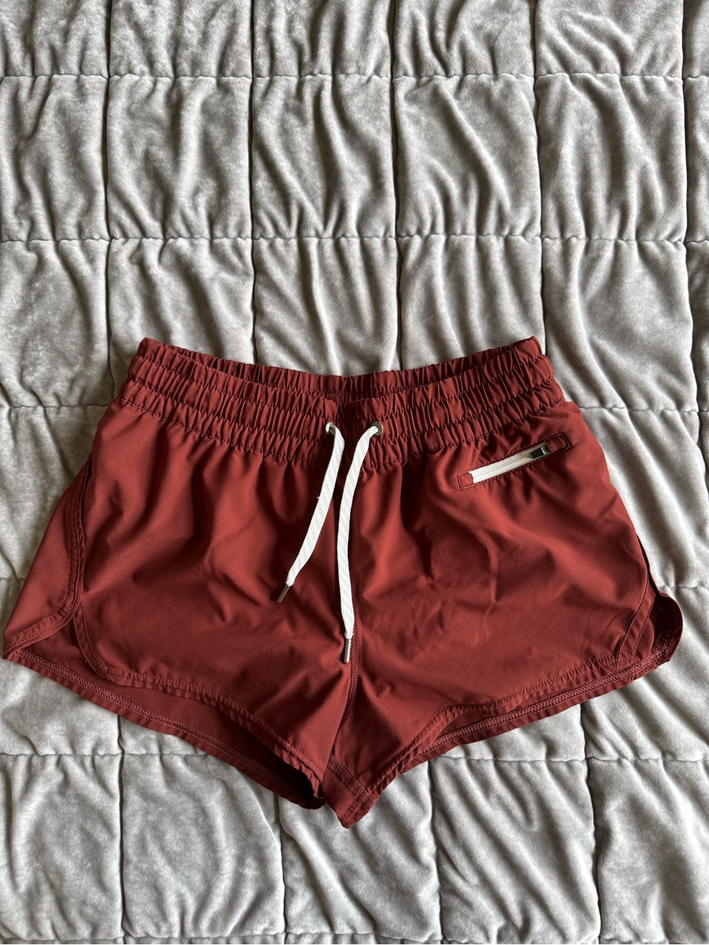 Vuori Brick Red Athletic Drawstring Shorts